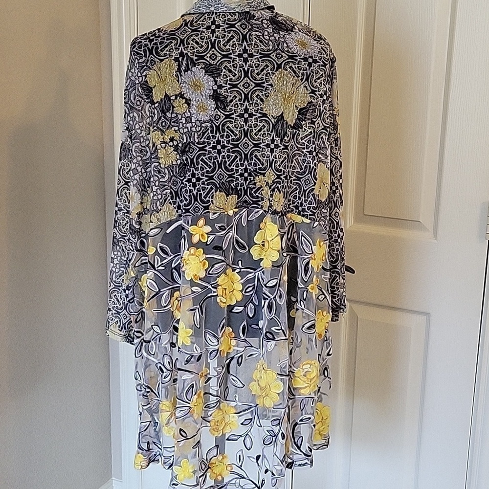 Ruby Rd Sheer Floral Duster - Picture 8 of 12